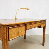 Vintage rattan caned desk Eleanor Forbes Mcguire San Francisco