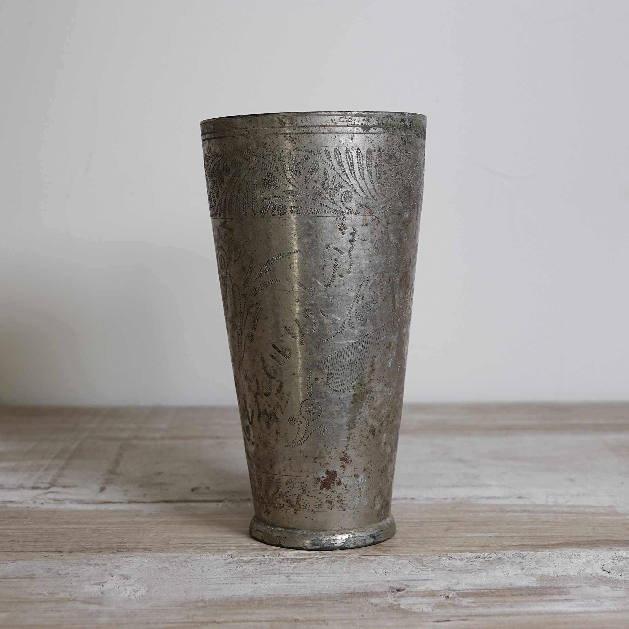 Antique brass lassi glass
