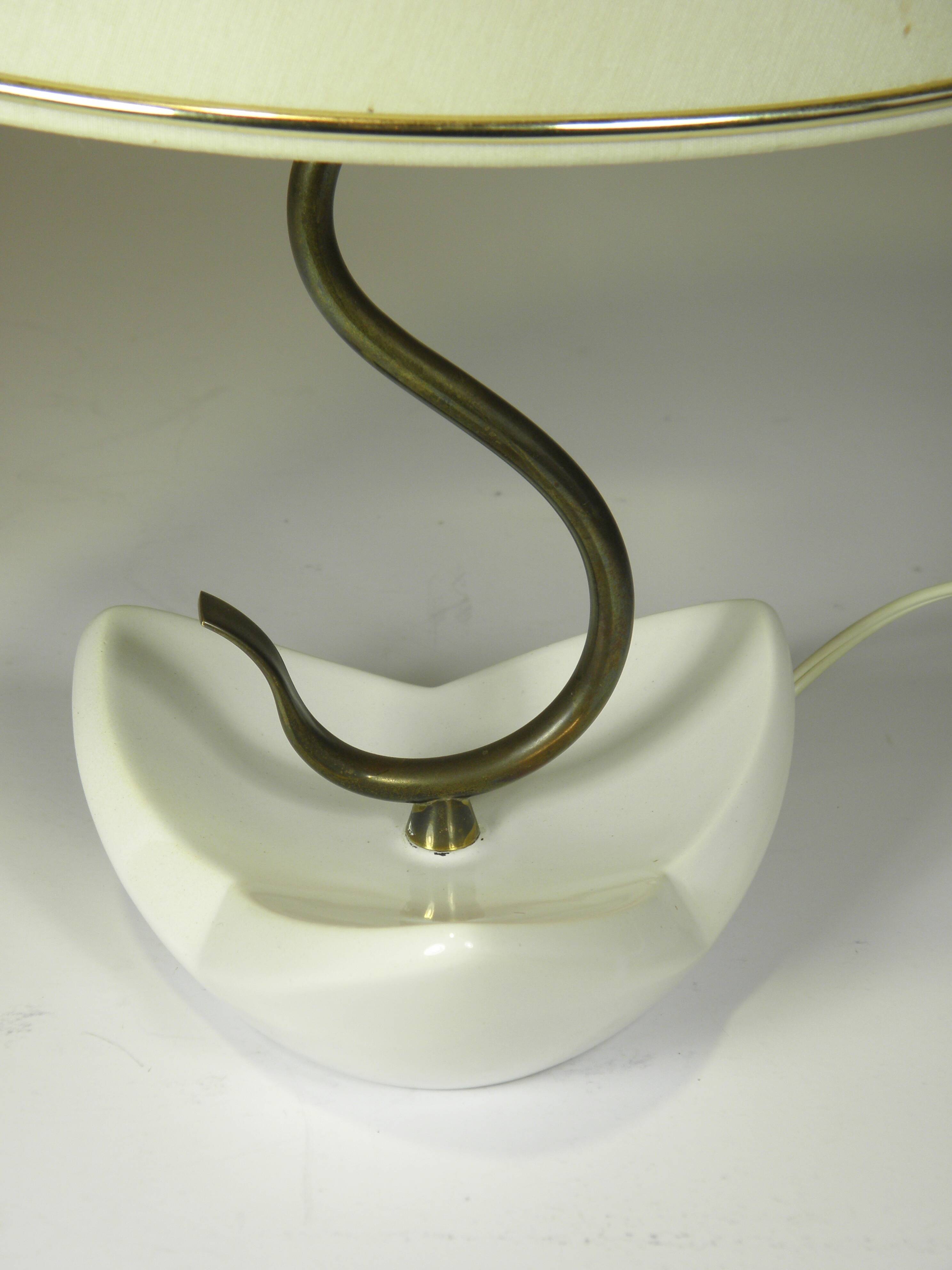 Ceramic and brass lamp from the 1950s.
