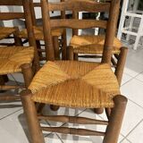 Set of 8 Charles Dudouyt Brutalist Dining Chairs 1960