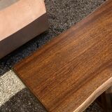 Paire de bancs orme pour table de ferme brutaliste rustique 1950