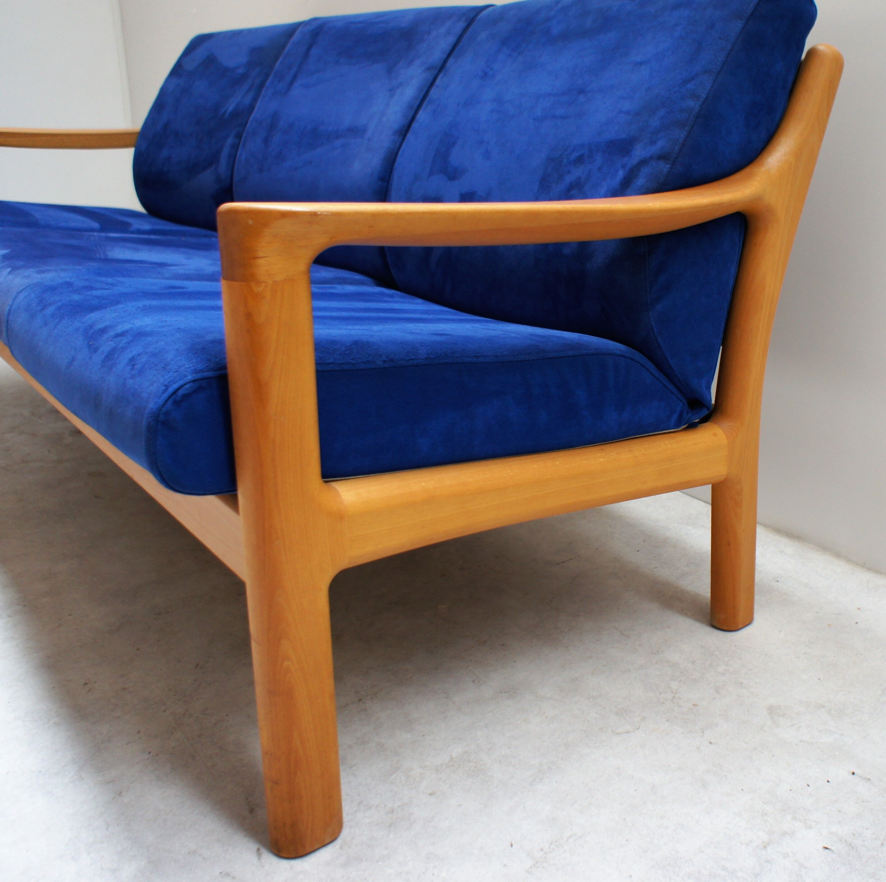 Scandinavian natural wood and fabric sofa, CFC Silkeborg, Denmark