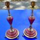 Candlesticks bronze marble griotte nineteenth