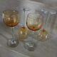 4 antique crystal stem glasses