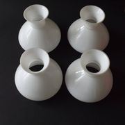 Set of 4 French Vintage White Opaline Glass Replacement Shade