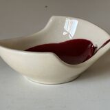 Ceramic empty pocket bowl signed Lude France 1960s
