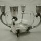 Reed - barton art deco glass-cut silver metal candlestick