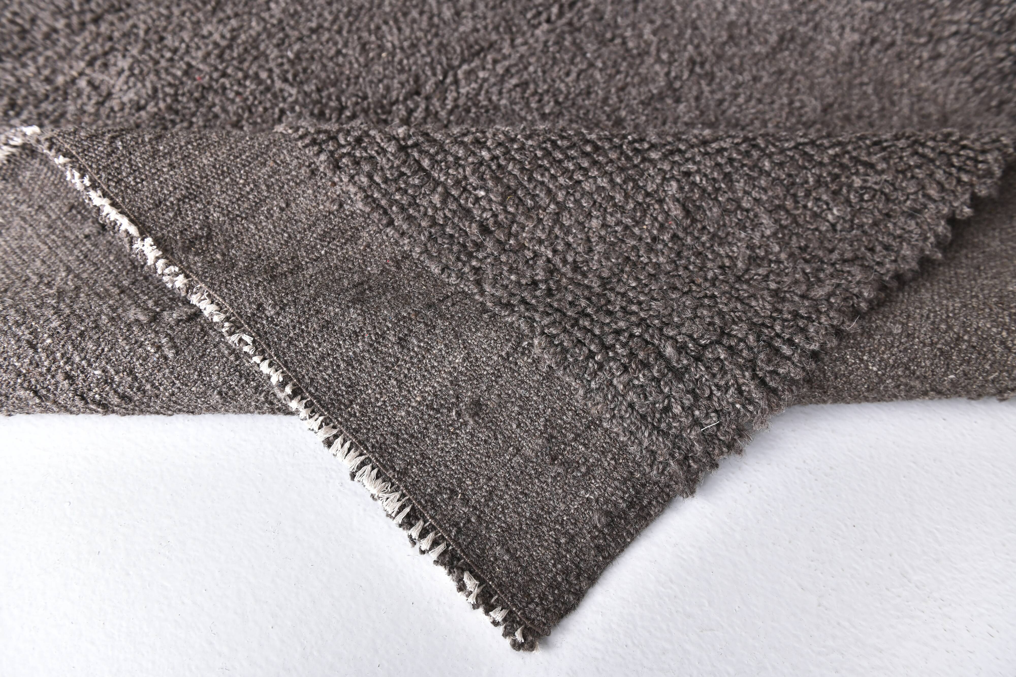 7x10 Brown & Gray Vintage Wool Rug 209x304Cm