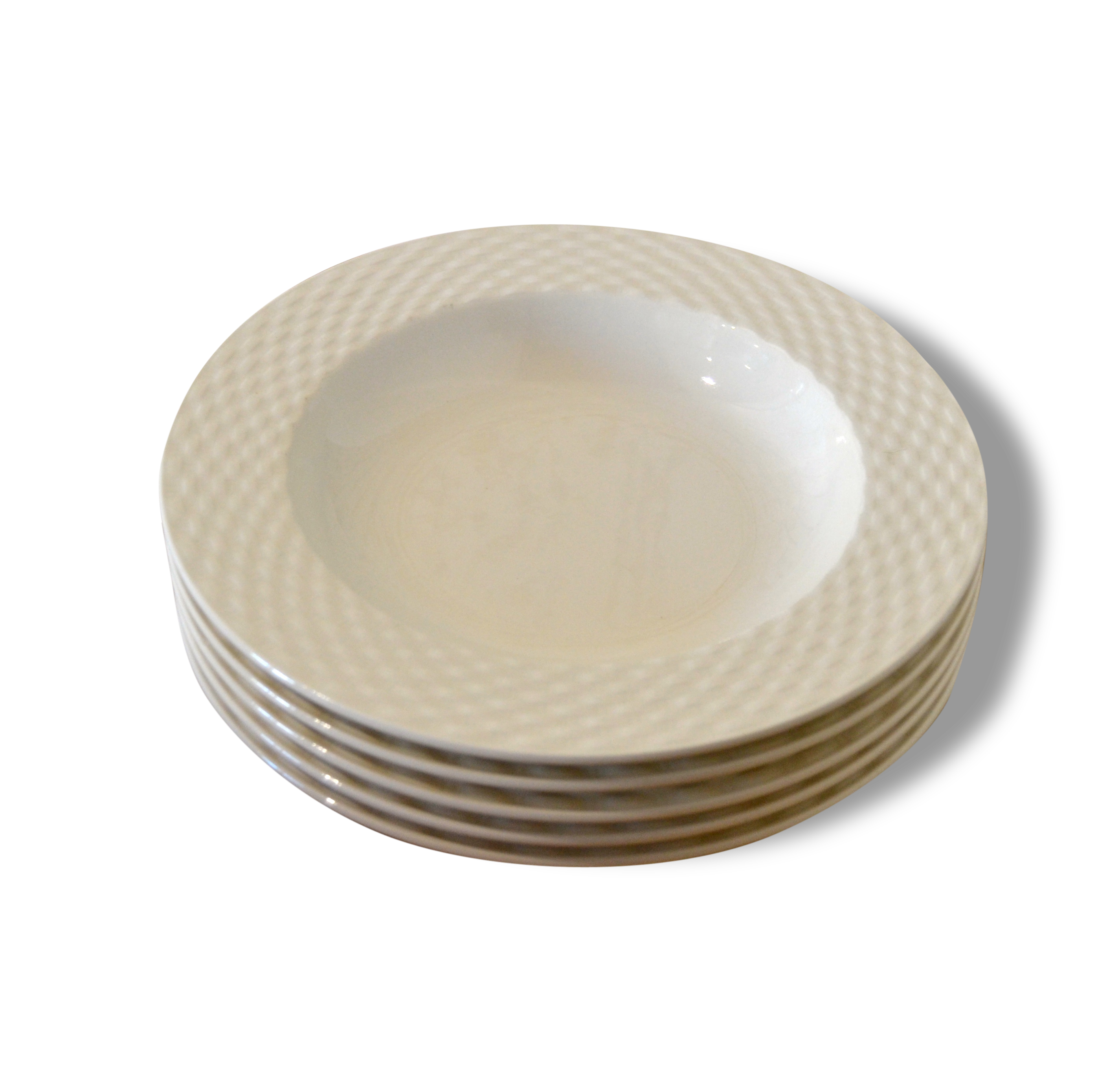 Suite of five soup plates, pagnossin ironstone, italy, vintage