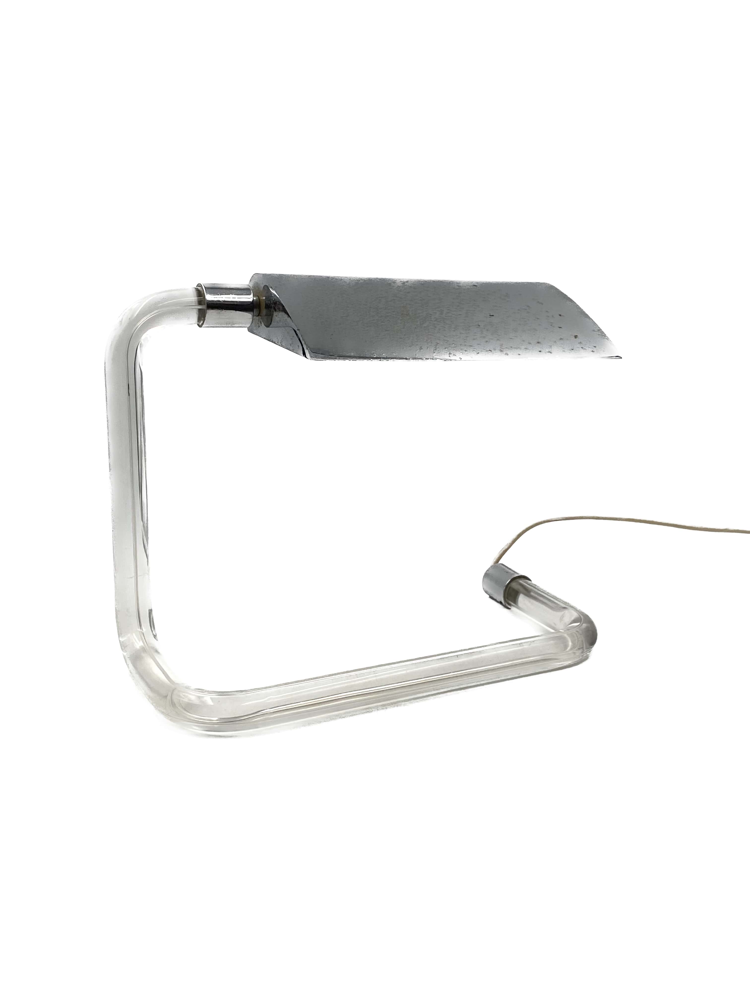 Peter hamburger, crylicord modernist crylicord desk lamp, knoll international, 1960s