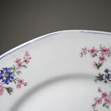 7 assiettes à dessert Bernardaud en porcelaine de Limoges décor floral, années 20-50
