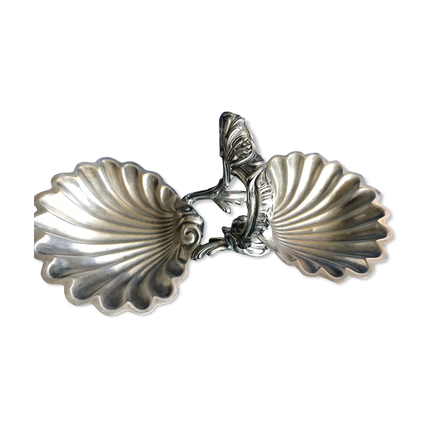 Old beggar in silver bronze