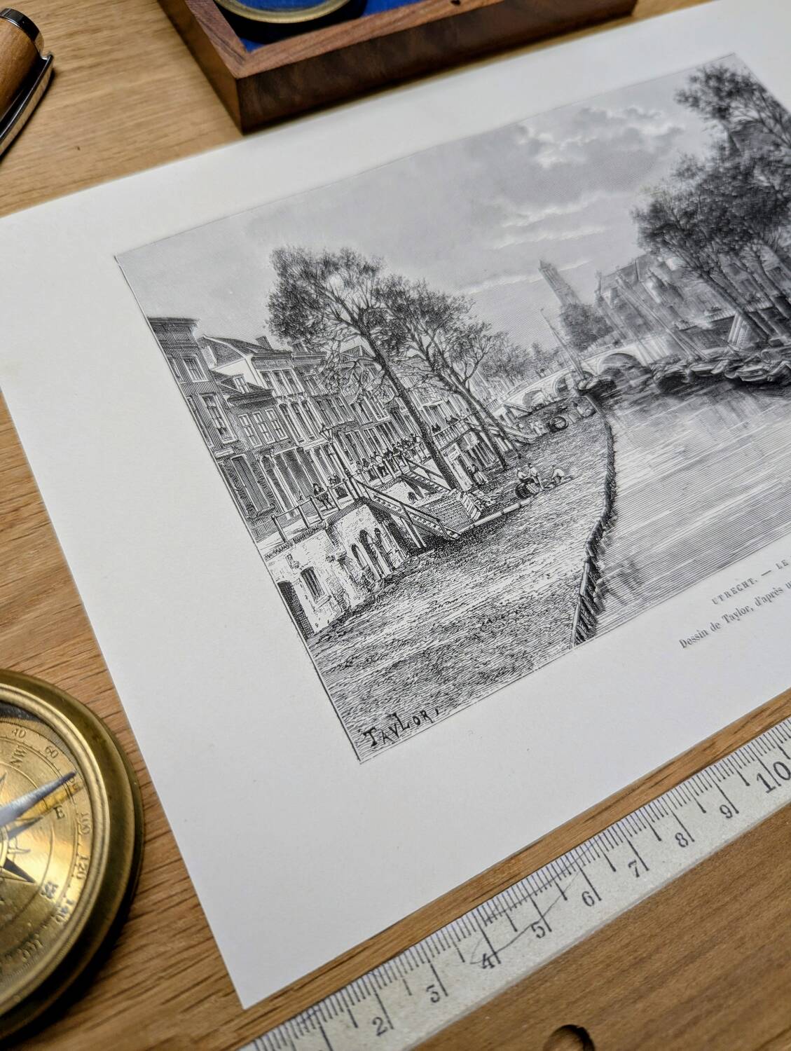 Utrecht, Netherlands, Vintage engraving, printed in 1879.