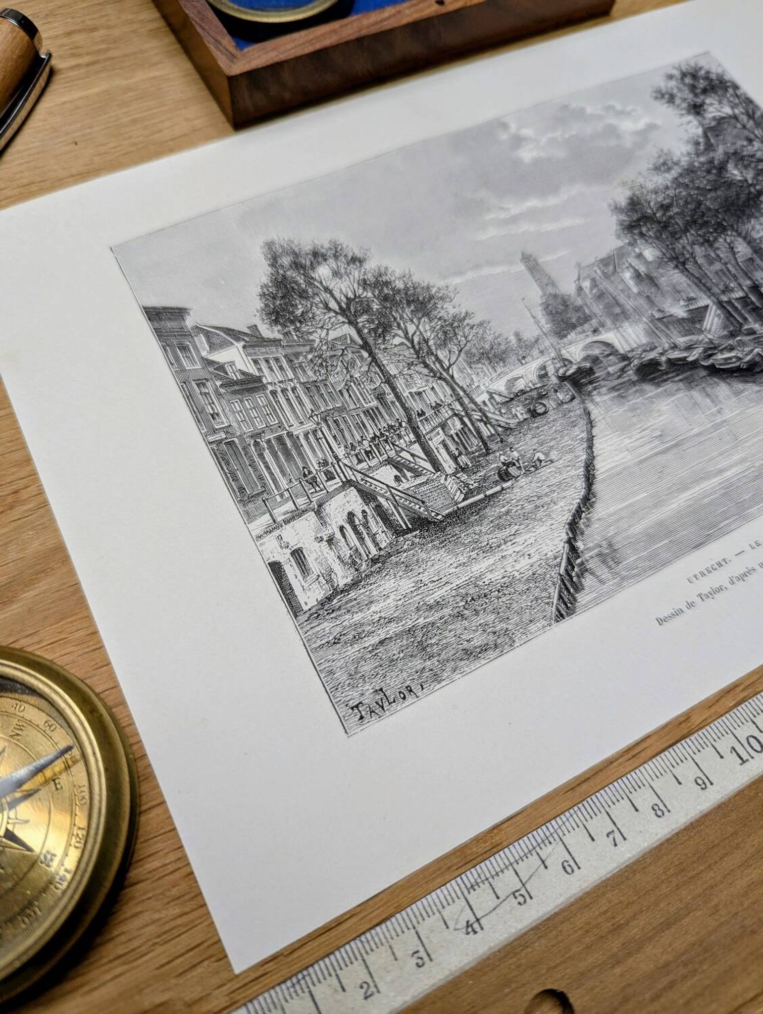 Utrecht, Netherlands, Vintage engraving, printed in 1879.