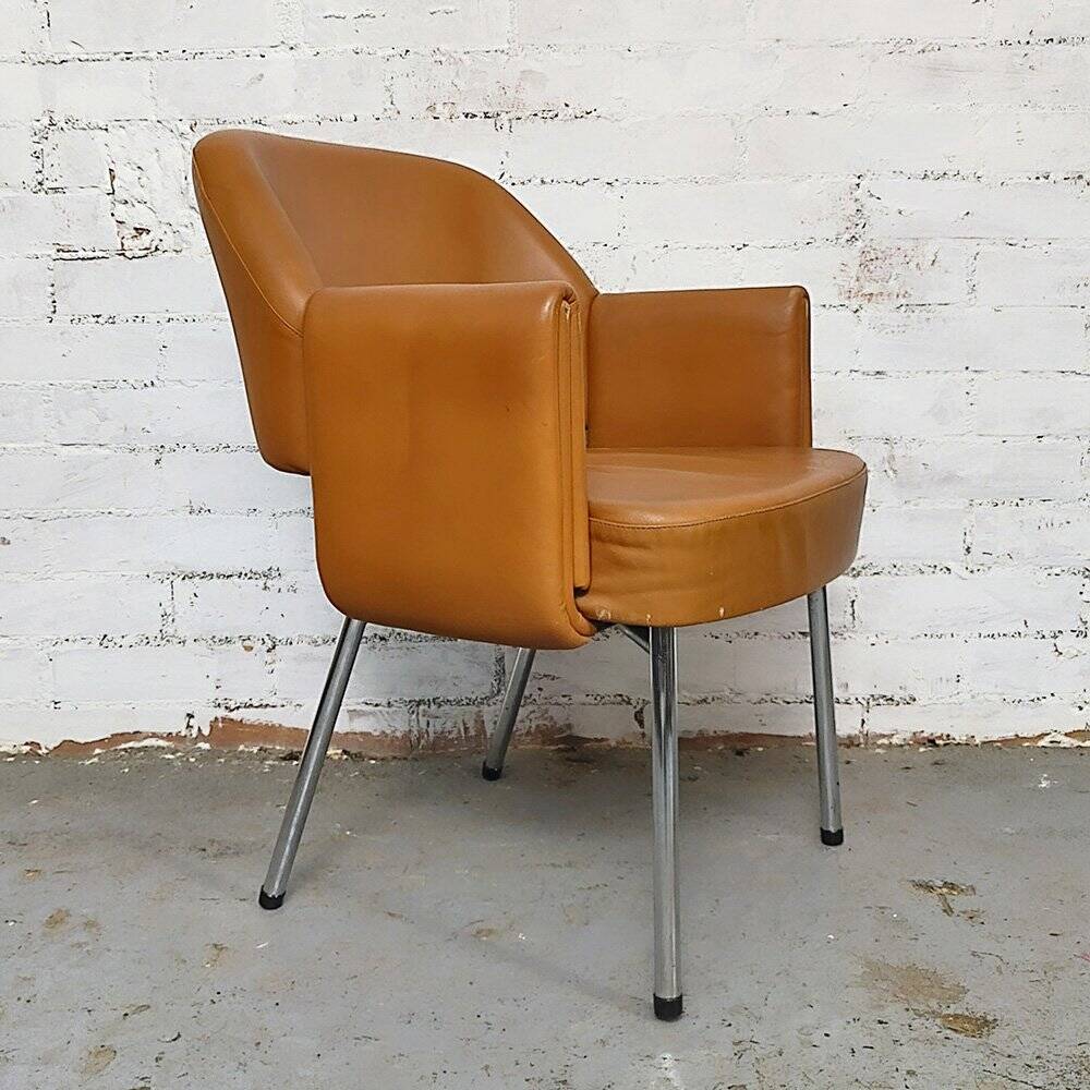 Deauville Leather Armchairs by Marc and Pierre Simon for Airborne, 1960s