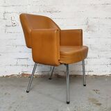 Deauville Leather Armchairs by Marc and Pierre Simon for Airborne, 1960s