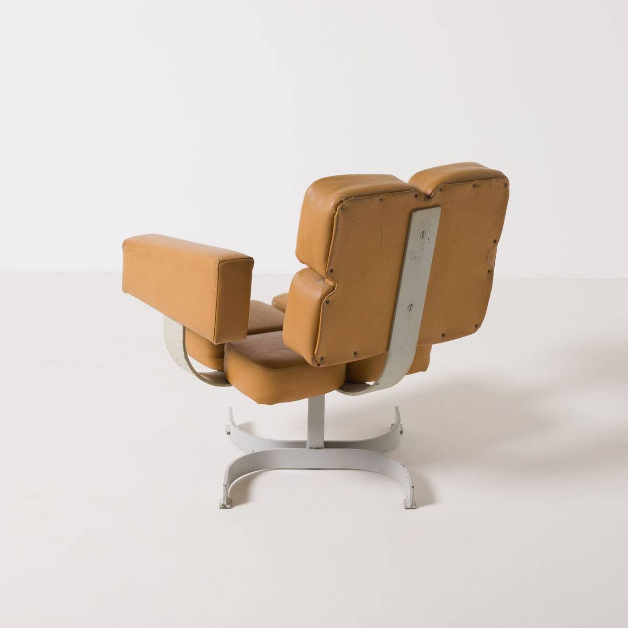 Unique brutalist swivel armchair from former Czechoslovakia, 1970s 1 of 3