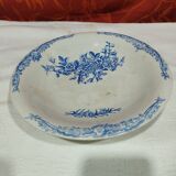 Compotier en faïence -  décor floral bleu