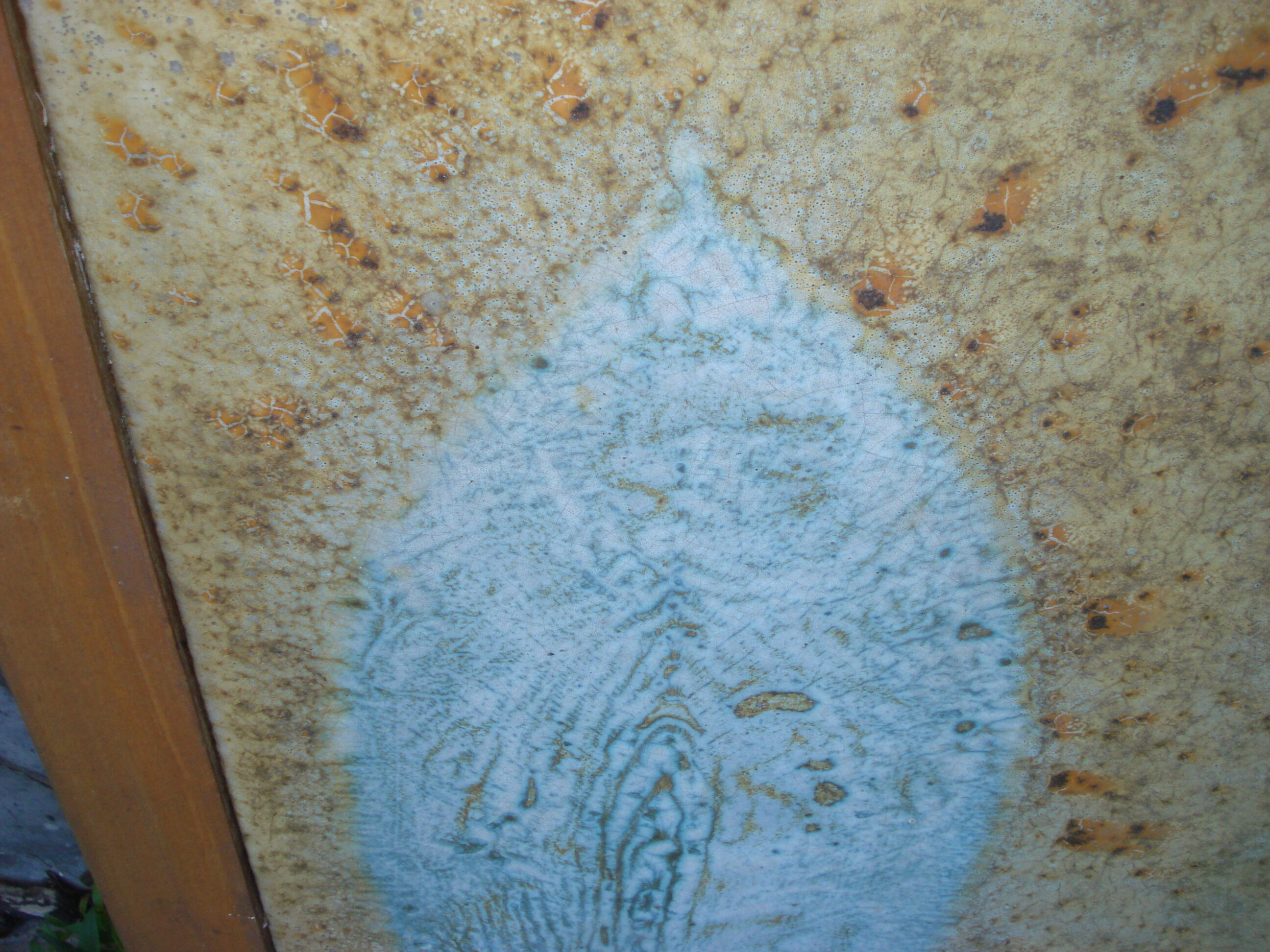 Coffee table with plate enamelled ceramic Les 2 Potiers, 1960