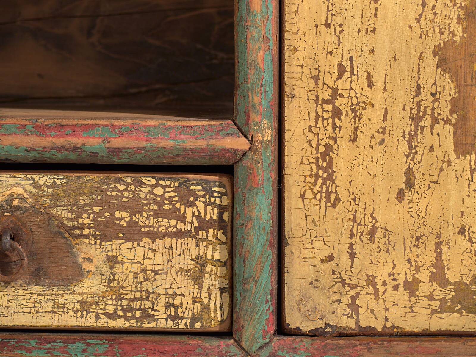 Antique wabi sabi style low cabinet (c.1900)