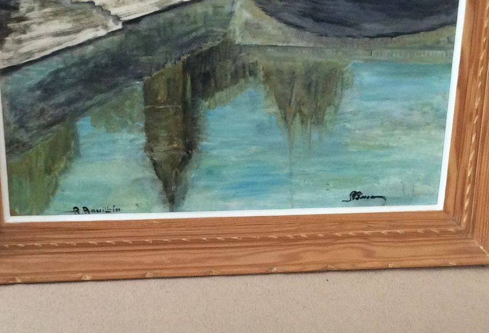 Old painting, landscape of Paris