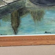 Old painting, landscape of Paris