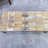 Table basse Roger Capron tons ocres