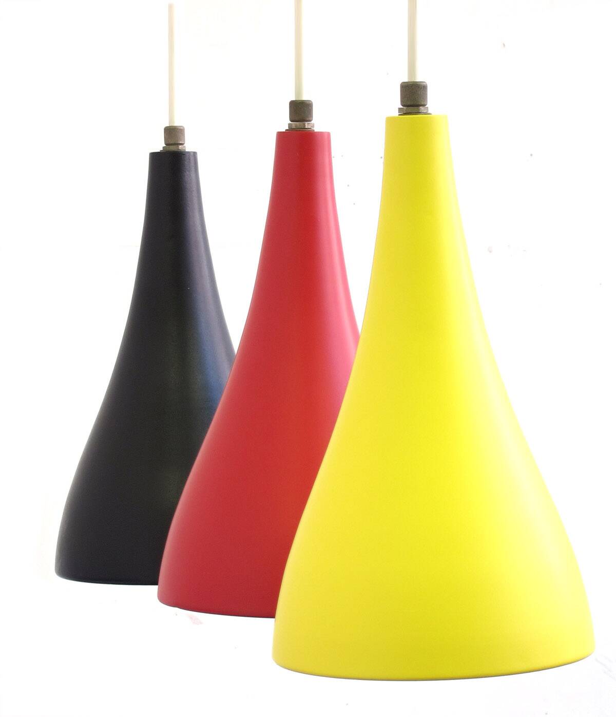 Louis Kalff – pendentif vintage Philips jaune, rouge, noir
