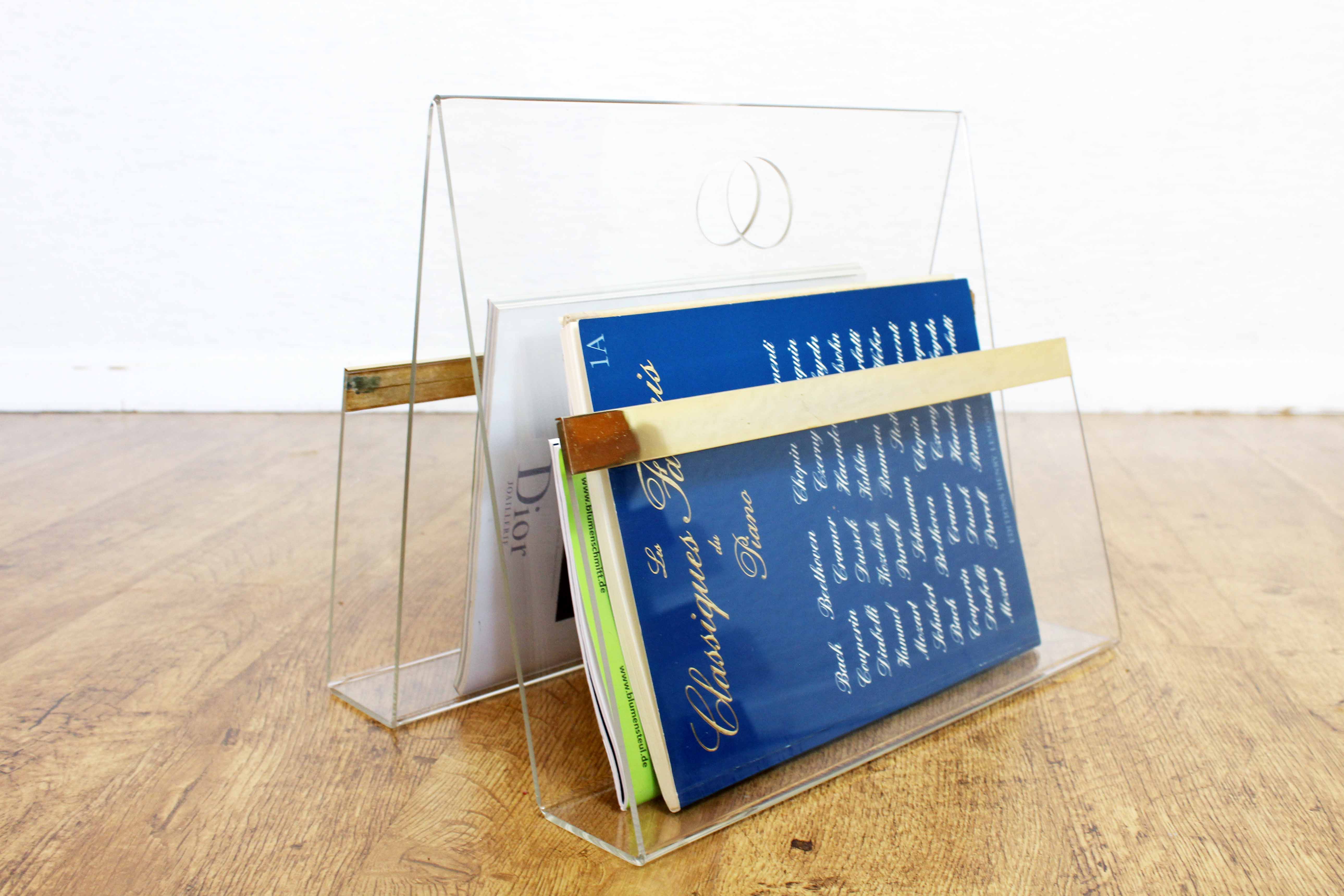 Plexiglas and brass magazine holder