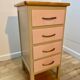 Beige and pale pink revamped 4-drawer bedside table