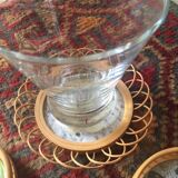 Sub-glasses assorted butterflies in rattan and bamboo .