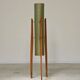 Rocket green floor lamp by Novoplast fiber and wood 1960