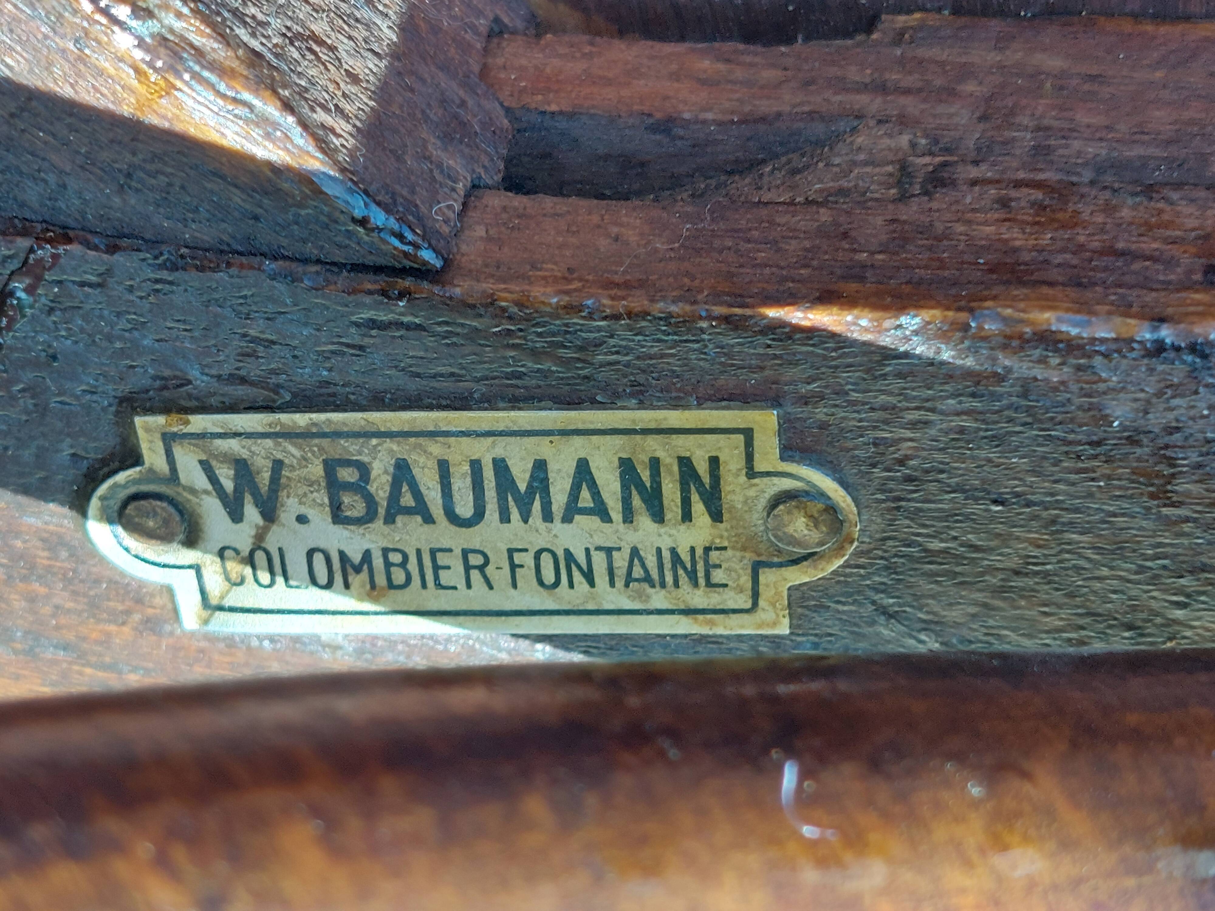 6 chaises Baumann en bois et simili cuir