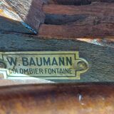 6 chaises Baumann en bois et simili cuir