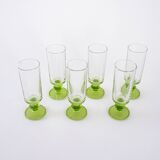 Set of six glasses, Italian design, 1970s, made in Italy