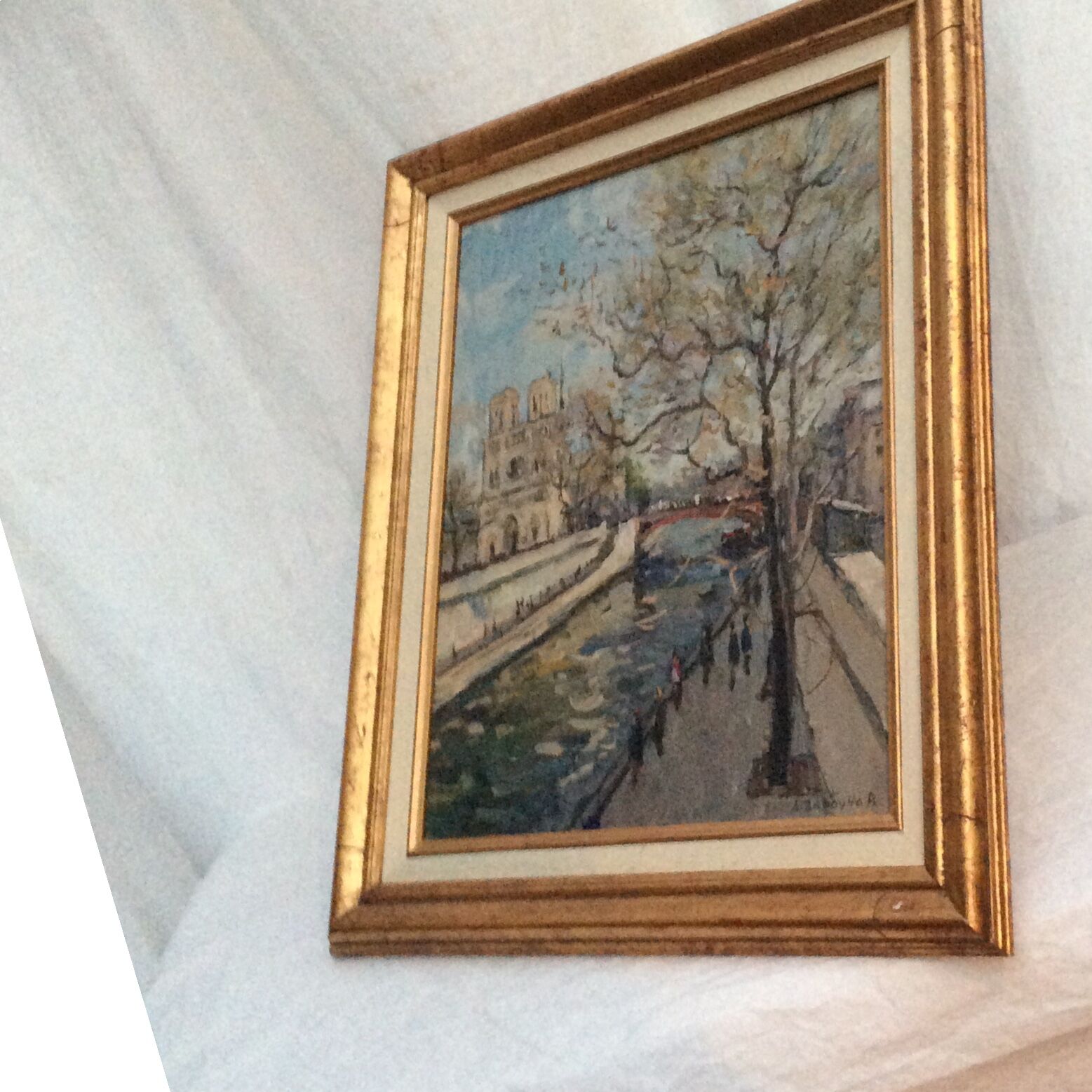 Tableau Huile sur toile signé Paris Notre Dame