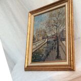 Painting Oil on canvas signed "Paris Notre Dame"