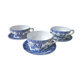 Set of 3 large tea cups in Japan Porcelain