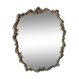 Ancien miroir en bronze décor rocaille