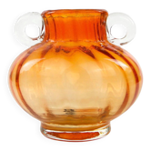 Mid-century modern vase, orange glass, Poland, 1970s