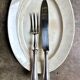 2 service cutlery sets, Christofle silver-plated meat, "Spatours" pattern.