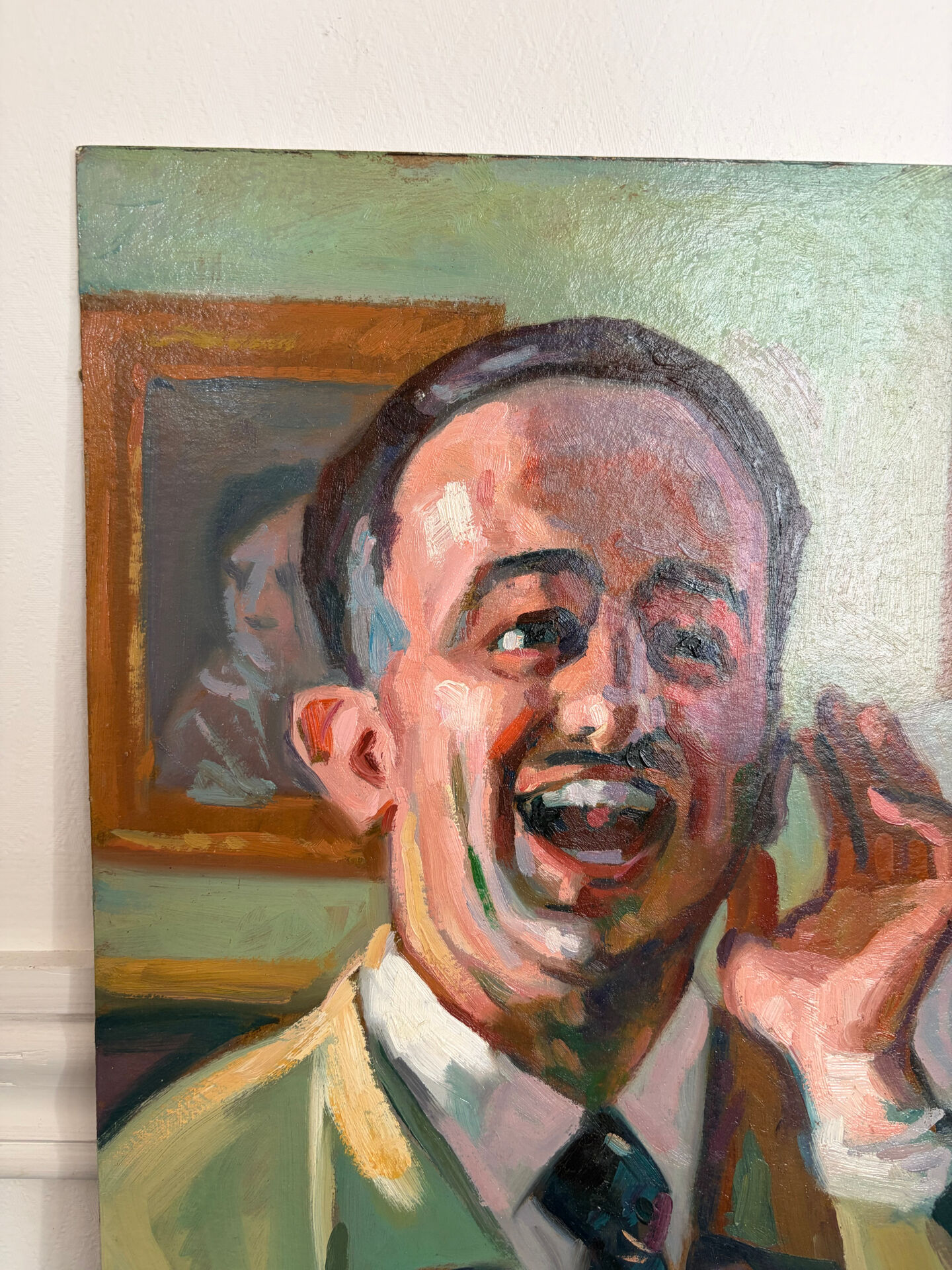 Oil portrait on cardboard