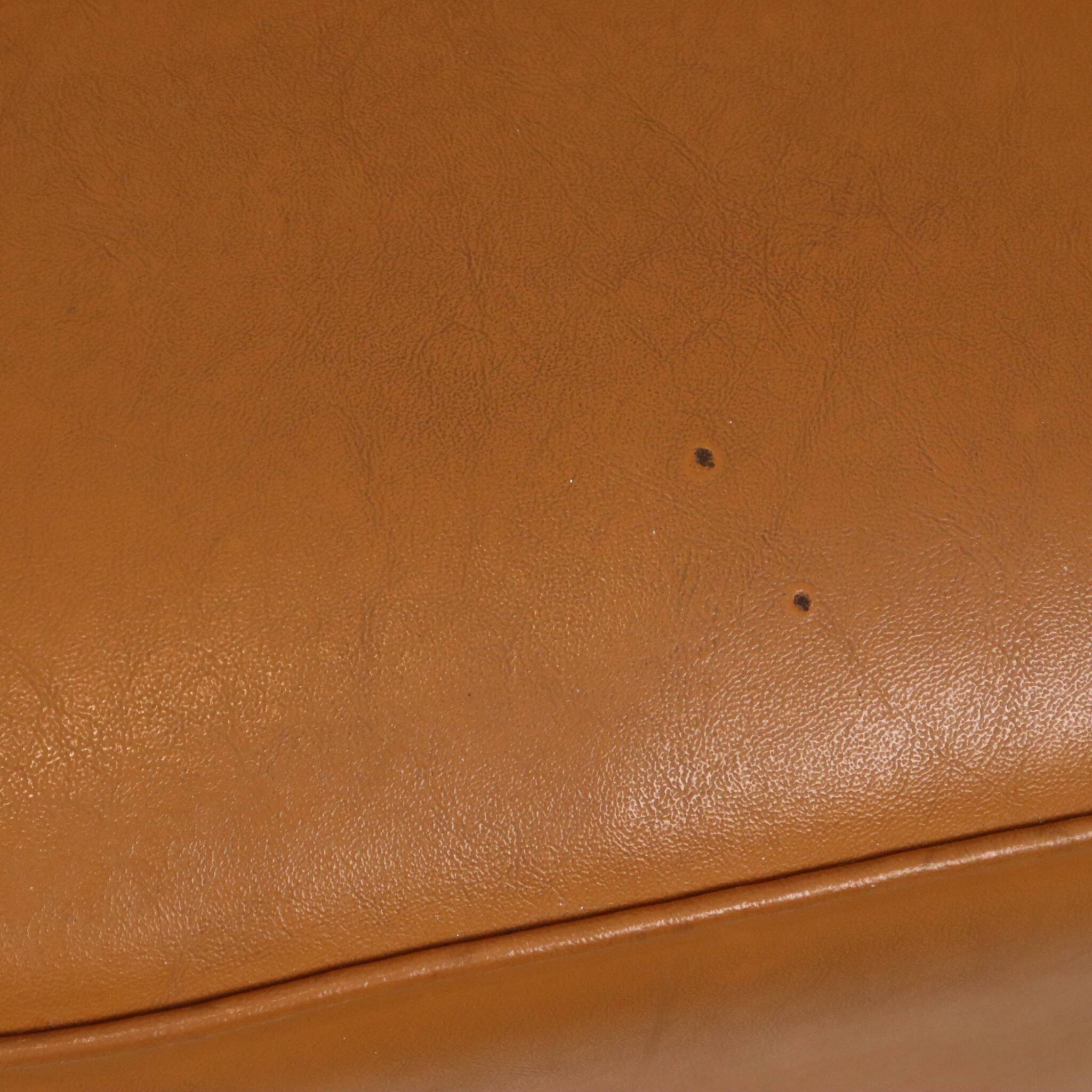 Pair of Vintage Expo 58 Cocktail Chairs, Cognac Faux Leather, Sixties