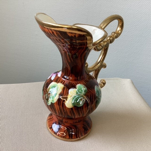 Vase Flower Motif Hubert Bequet Art Ceramics Belgian Faience
