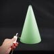 Lampe Teepee XL en verre opalin vert design Vintage 90s