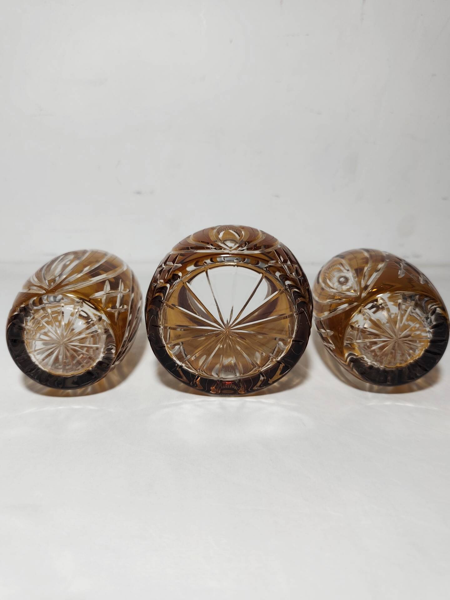 Bohemian glass dressing table set. Czechoslovakia, 1950s.