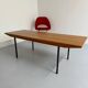 Antique Wilhelm Renz designer wooden coffee table, vintage Scandinavian style, 1960s