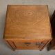 Art Deco Amsterdam School Nightstands pair in oak and glass, 1930s Netherla