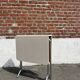 Folding table with chrome and pink formica.