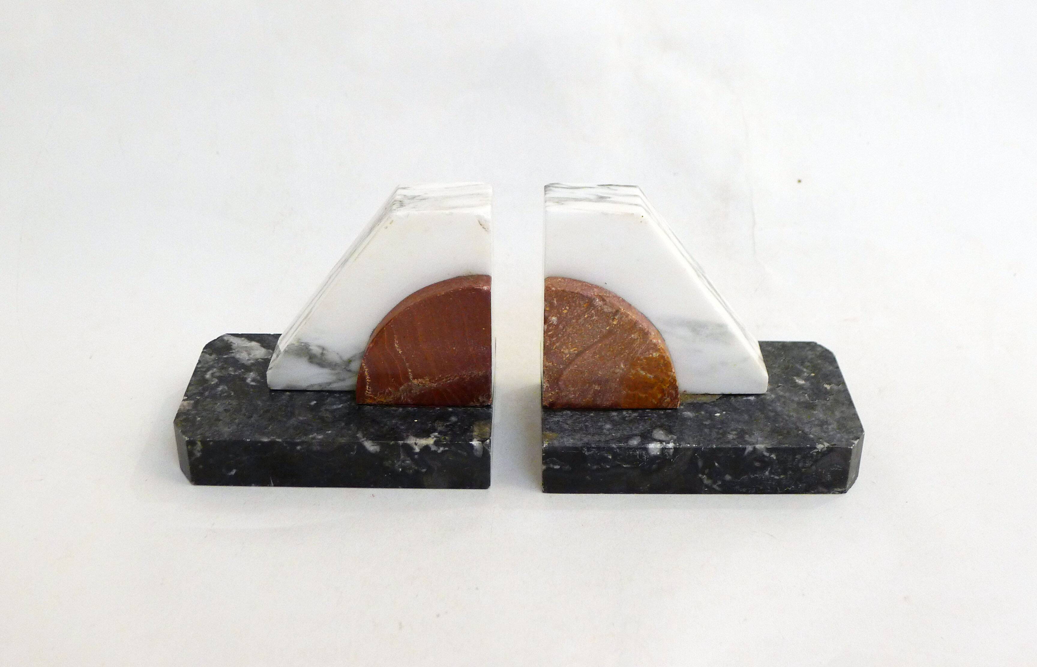 Art Deco marble bookends